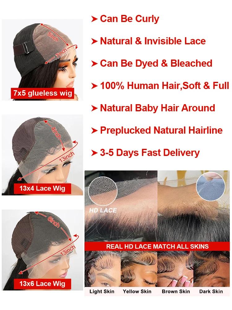 300% densité bouclés perruques cheveux humains 13x6 HD dentelle frontale vague profonde perruques 46