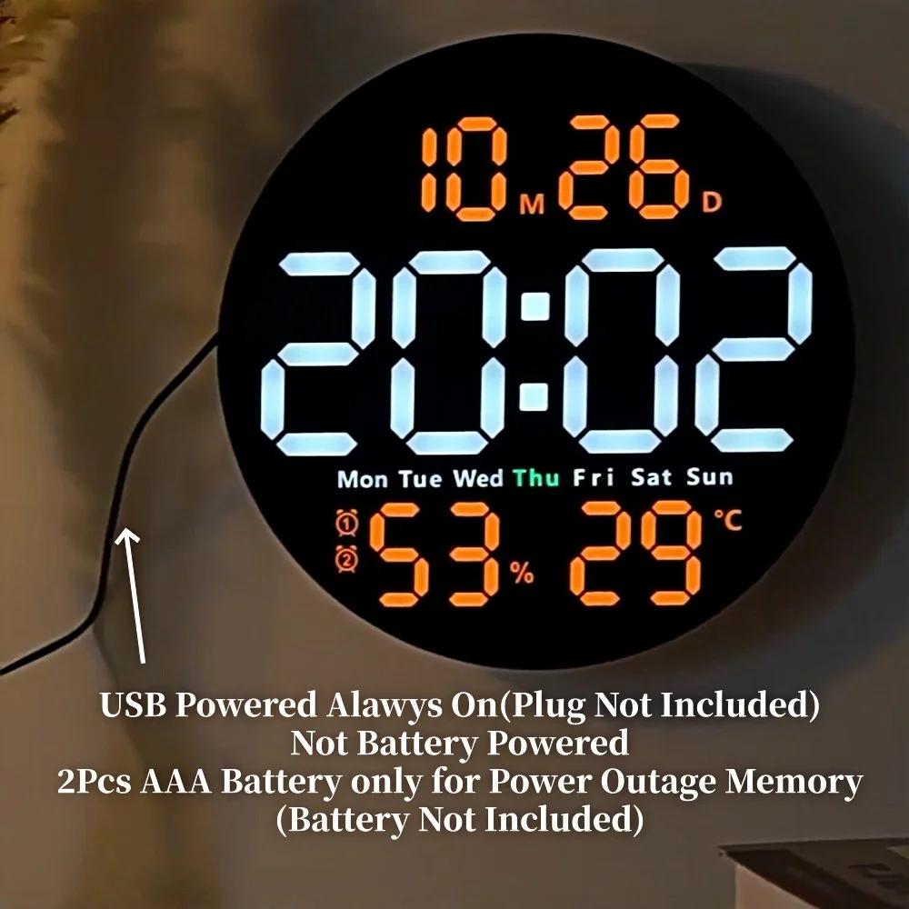 10 pouces télécommande numérique horloge murale température humidité Date semaine synchronisation co