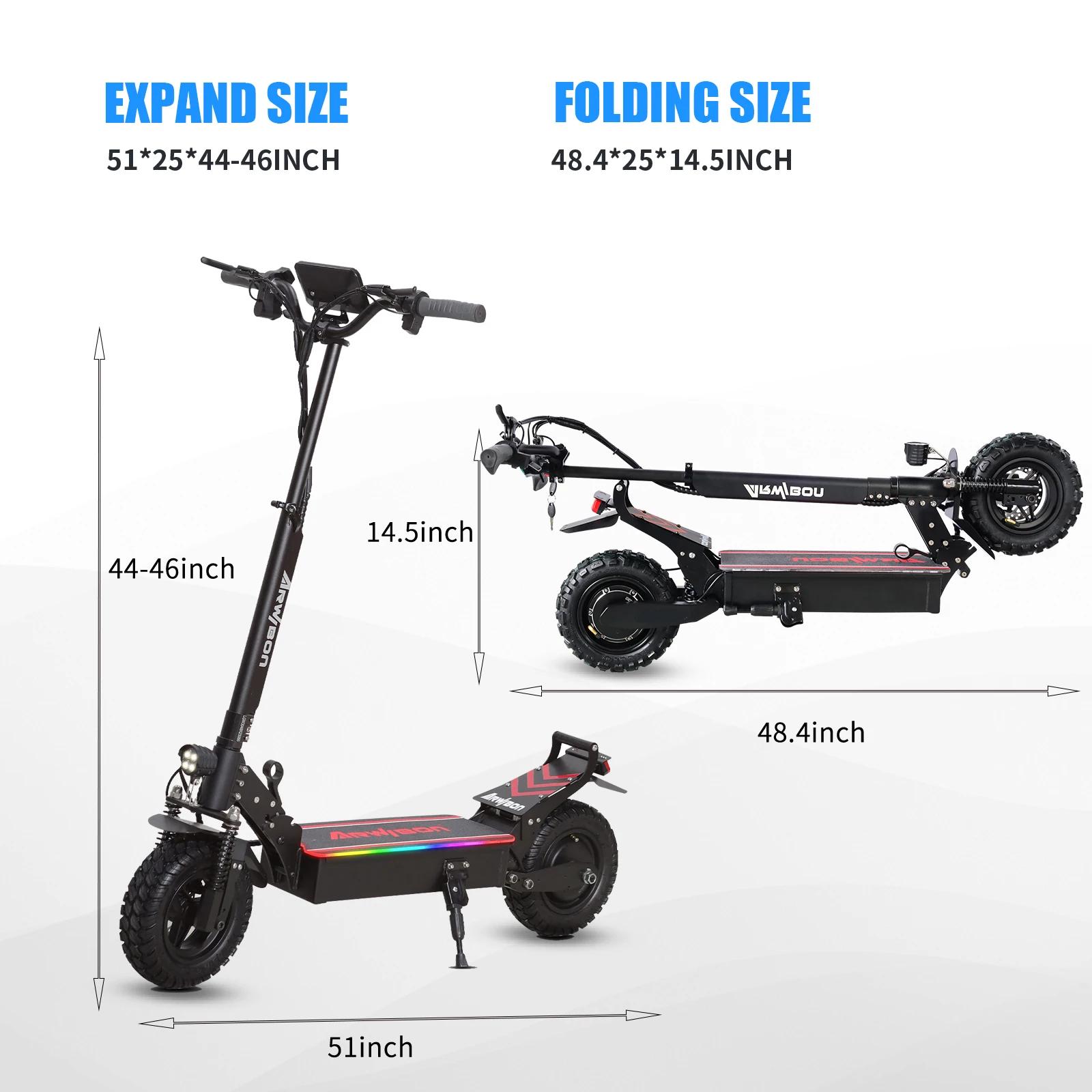 Trottinette électrique adulte Arwibon Q30, moteur 2500W, vitesse maximale 30 MPH, 48V13/16AH, pneus