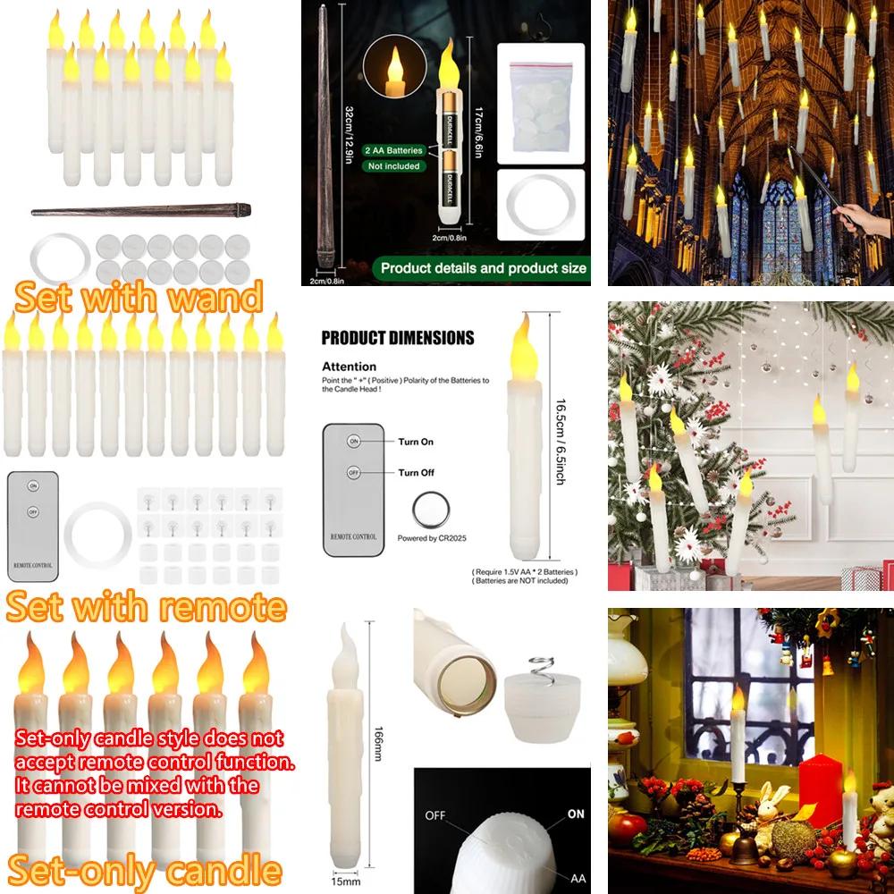 Bougie LED scintillante sans flamme, bougie chauffe-plat à piles, fête de Noël à la maison, décorati