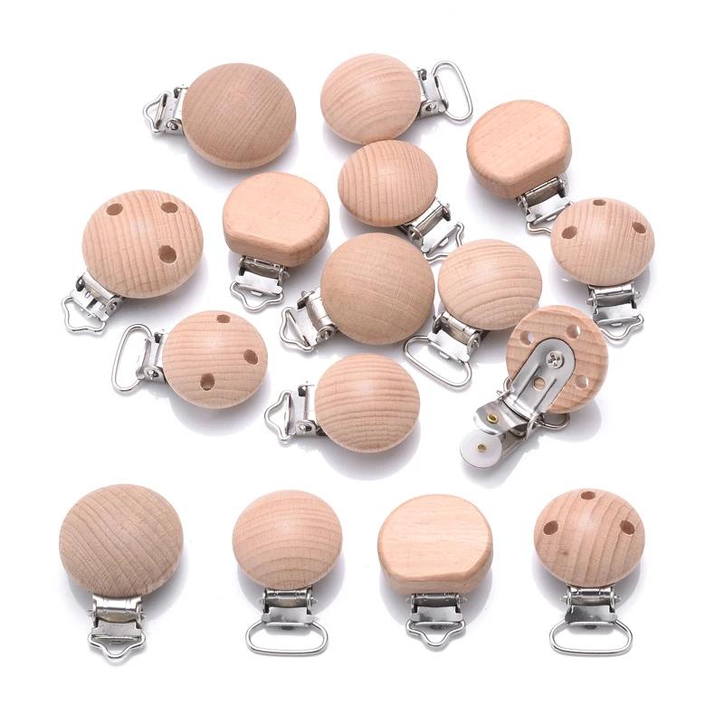 Porte-tétine factice en métal et bois, 10 pièces, Clips de dentition à croquer de qualité alimentair
