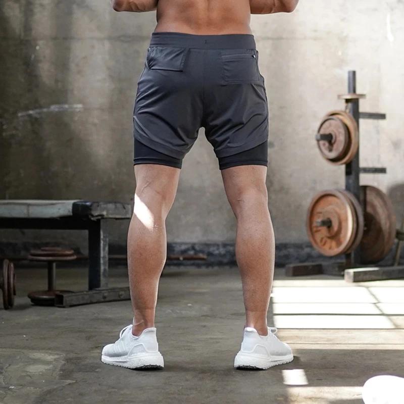 Short course camouflage homme 2 en 1 séchage rapide fitness jogging pantalon été sportif