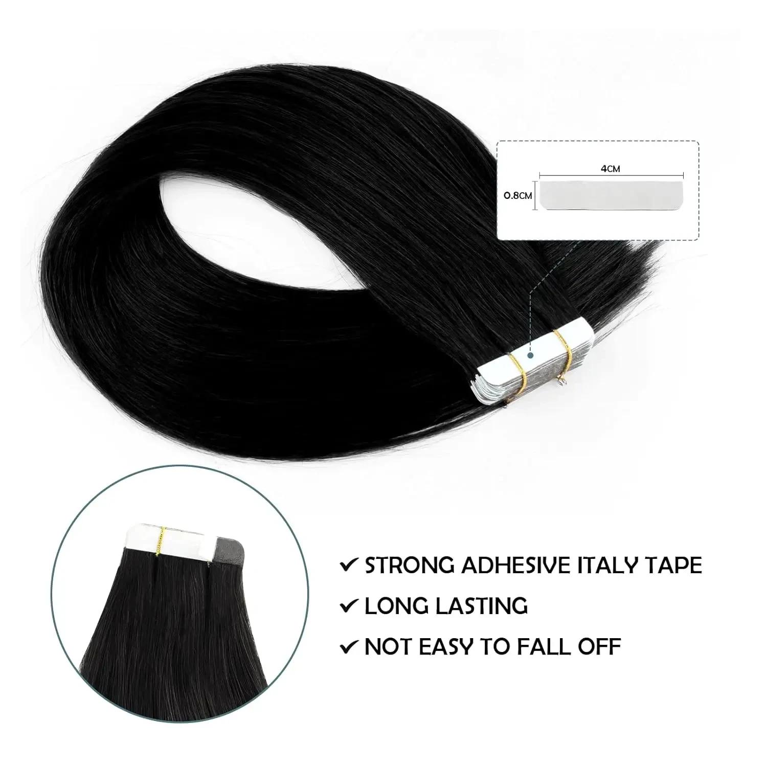 Bande droite dans les Extensions de cheveux trame de peau cheveux brésiliens 100% Extensions de chev