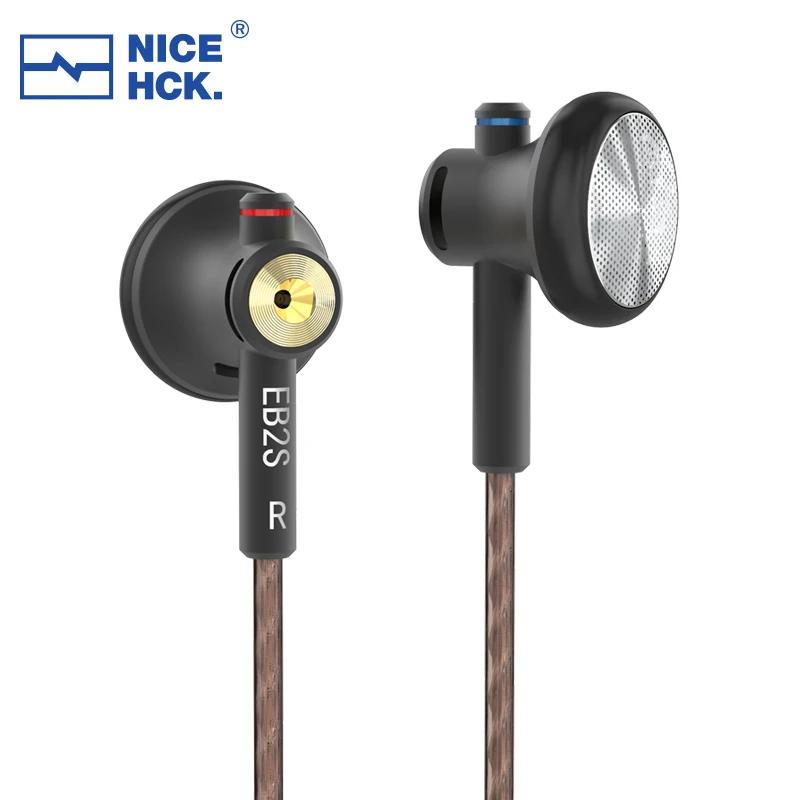 NICEHCK-Oreillette HIFI en métal CNC, EB2S, 3.5mm, 4.4mm, LCP Dynamic Music, Vocal Earphone, Wired H
