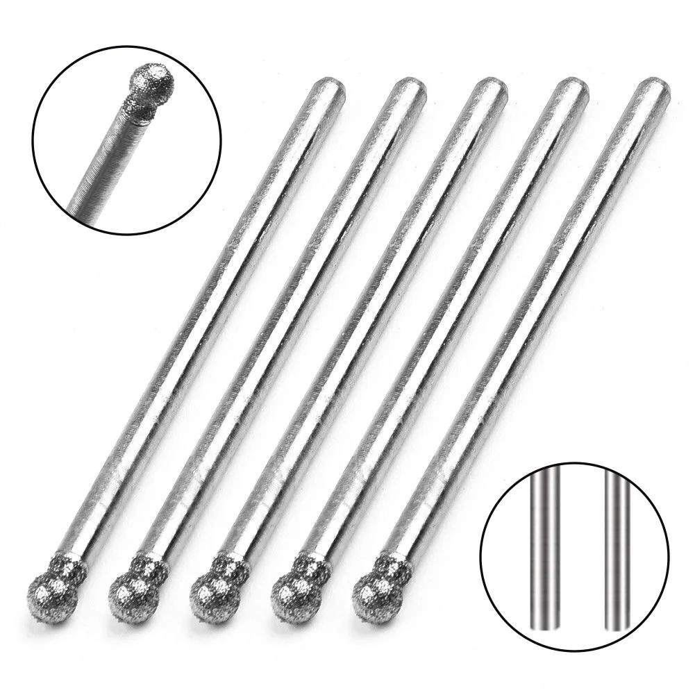 Foret de ponçage rond en diamant de 0.5 à 8mm, 5 pièces, tête de meulage de coupe, tige de 2.35mm po