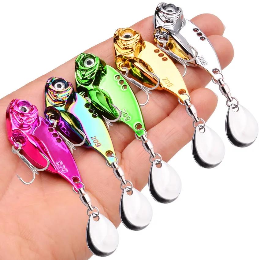 Rotatif paillettes métal VIB 7g 10g 15g 20g leurre de pêche queue rotative Vibration cuillère Spinne