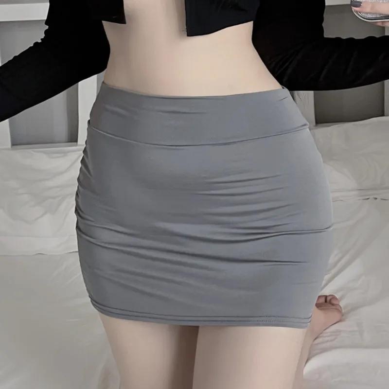 Nouvelle jupe crayon moulante taille haute sexy décontractée noire et blanche 2026, mini-jupe courte