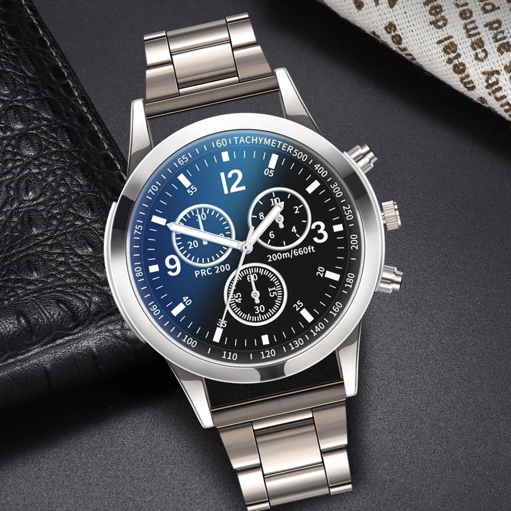 1/2 pièces montres d'affaires pour hommes montre à Quartz avec Bracelet en acier pour hommes de mode