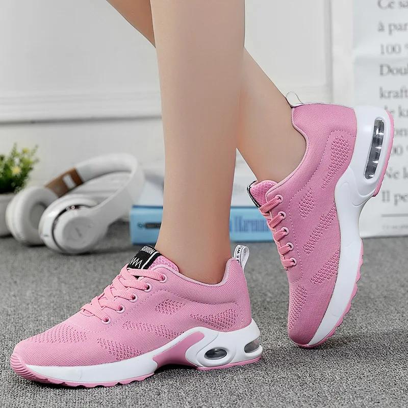 Chaussures de course femmes été respirantes - Baskets mesh léger tissage fly sportives
