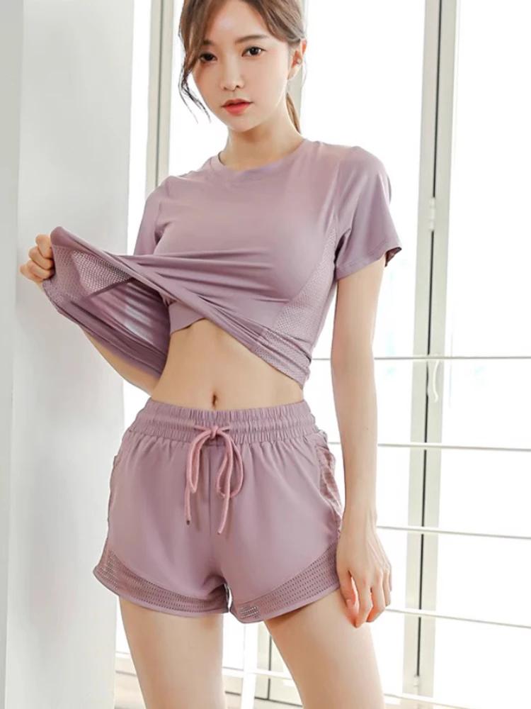Ensemble de course pour femmes, vêtements de fitness d'été, exercice de yoga, populaire, séchage rap