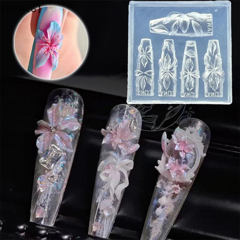 maveraHBA16 Stampo à ongles fleurs 3D outils à ongles en silicone Hawaii Hibiscus fleur pétale conce