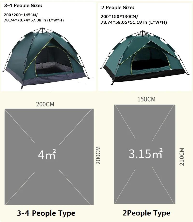 Tente de camping entièrement automatique, anti-pluie, coupe-vent, anti-UV, pop-up, tentes extérieure