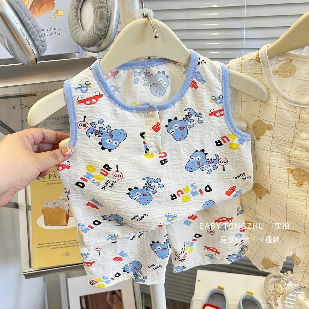 Ensemble deux pièces pour garçons et filles, gilet et short décontractés pour bébé, nouvelle Version