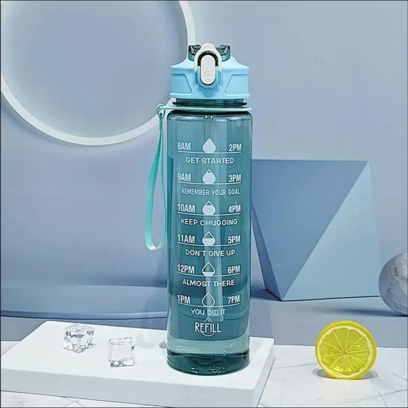 Bouteille d'eau de sport de grande capacité de 800ml/27oz, tasse à boire en plastique anti-fuite ave