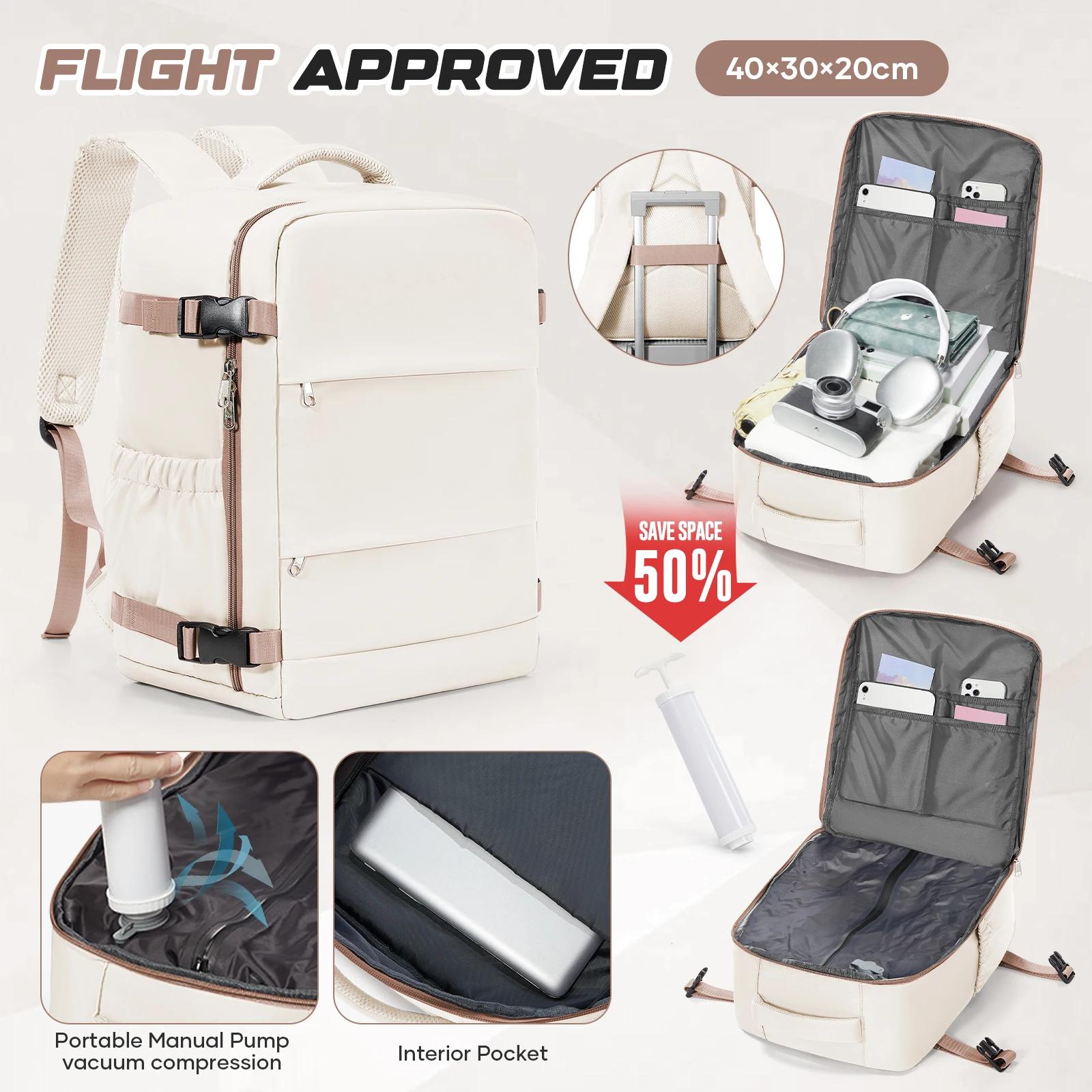 Sac à dos sous vide 40x30x20cm pour bagages cabine Ryanair, sacoche pour ordinateur portable 15,6'',