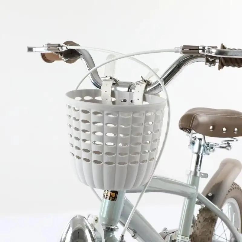 Panier de vélo pour enfants, panier de rangement durable avec sangles réglables en PU, panier de gui