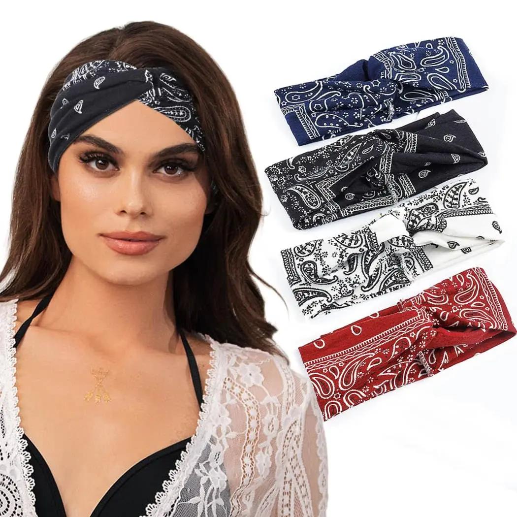 1pc bandeau pour femmes extensible large bandeau noué bandeau pour Yoga course sport bandeau femmes