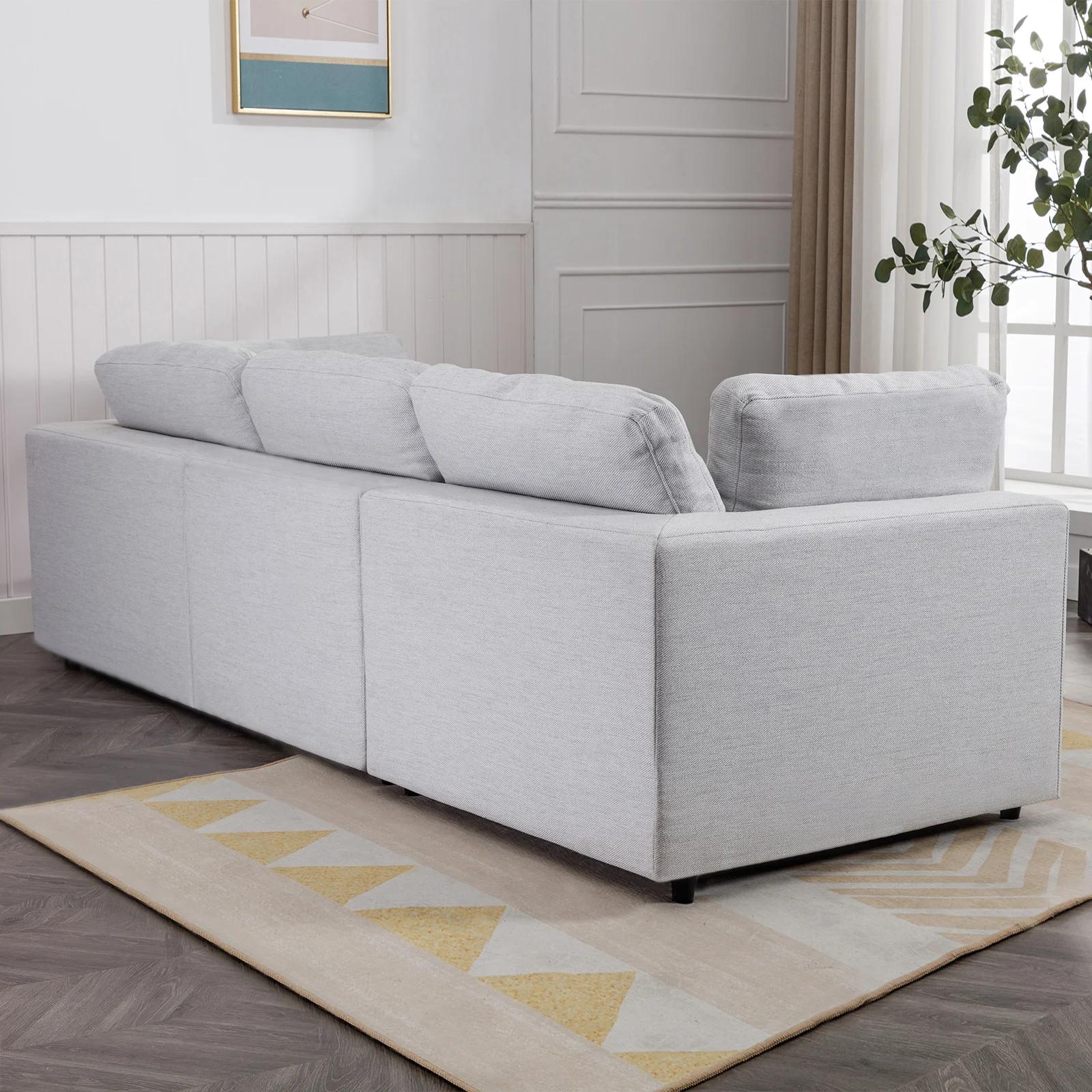 HORGgland-Canapé sectionnel en forme de L avec 2 coussins gratuits, chaise droite, O, 107 po