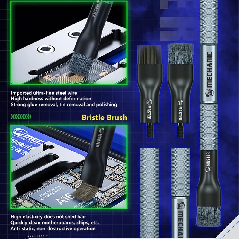 Brosse mécanique en acier pour carte mère, élimination de la colle, tampon IC, nettoyage du PCB CPU,