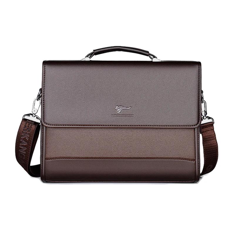 Porte-documents en cuir PU pour hommes, sac à main de styliste, mode Business, messager à bandoulièr