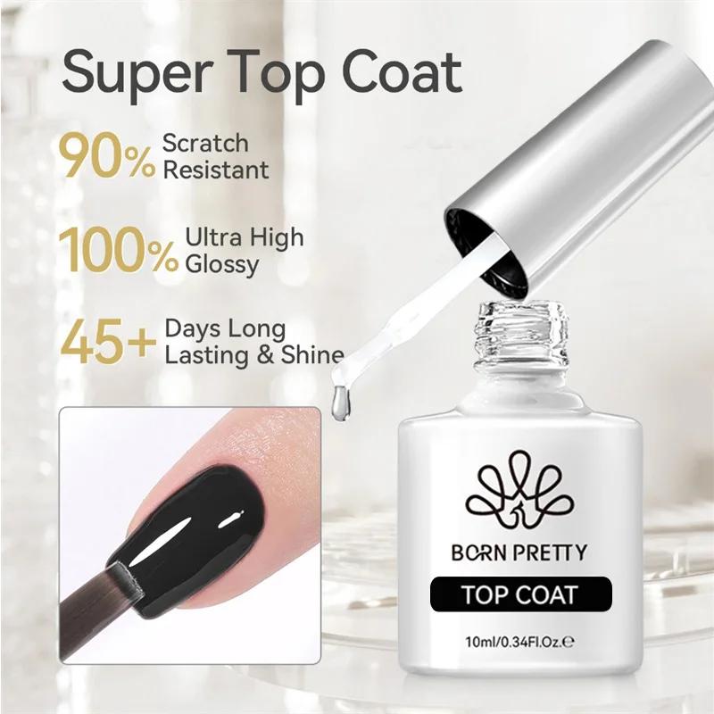 BORN PRETTY 10ML Gel de Base Super couche de finition manucure couche de finition mate Semi Permanen