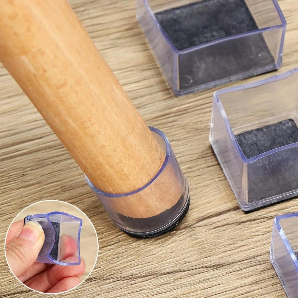 Coussinets transparents en silicone pour pieds de table et chaise, capuchons en PVC, couvre-pieds as