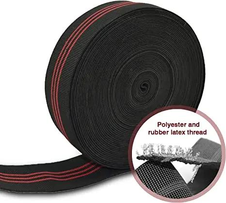 Sangle de chaise noire, élastique, ceinture élastique, 2 "de large, quarante rouleau de 36 pieds/472