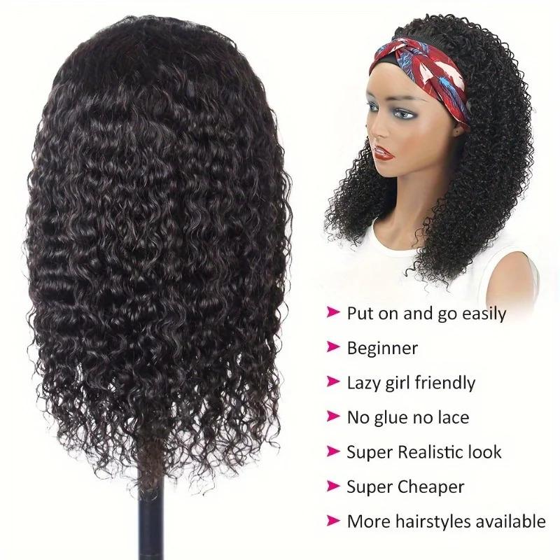 200% densité perruque de cheveux humains bandeau court Bob perruque naturel noir court bouclé Bob co