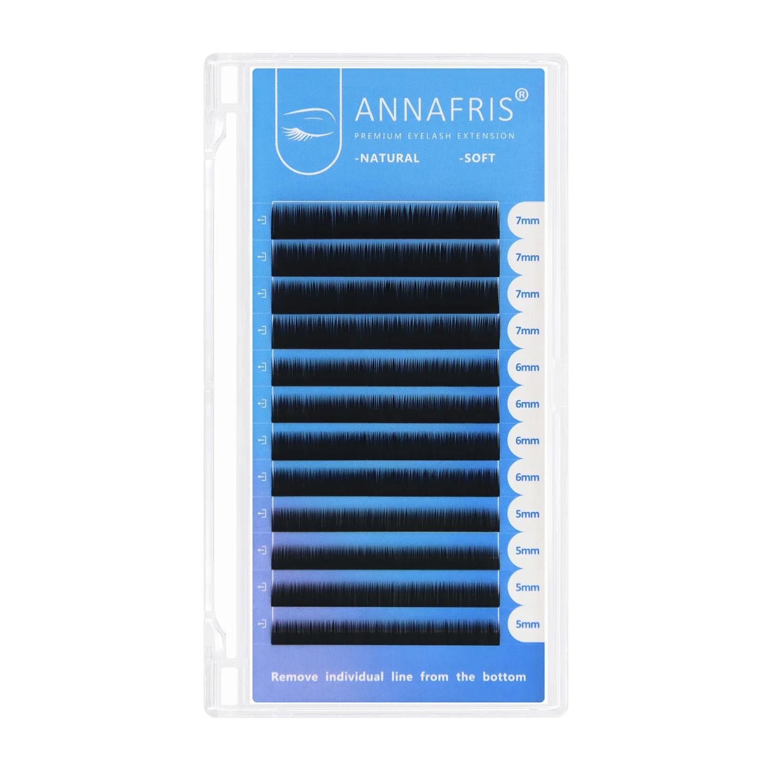 ANNAFRIS cils inférieurs 5-7mm mélange Extension de cils inférieurs individuels J/B/C Curl naturel c