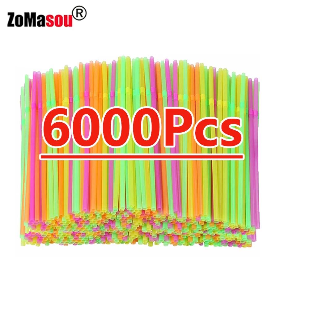 50-6000 pièces multicolore boire Rietjes paille lait thé Bar fête cocktail boire de mariage cuisine