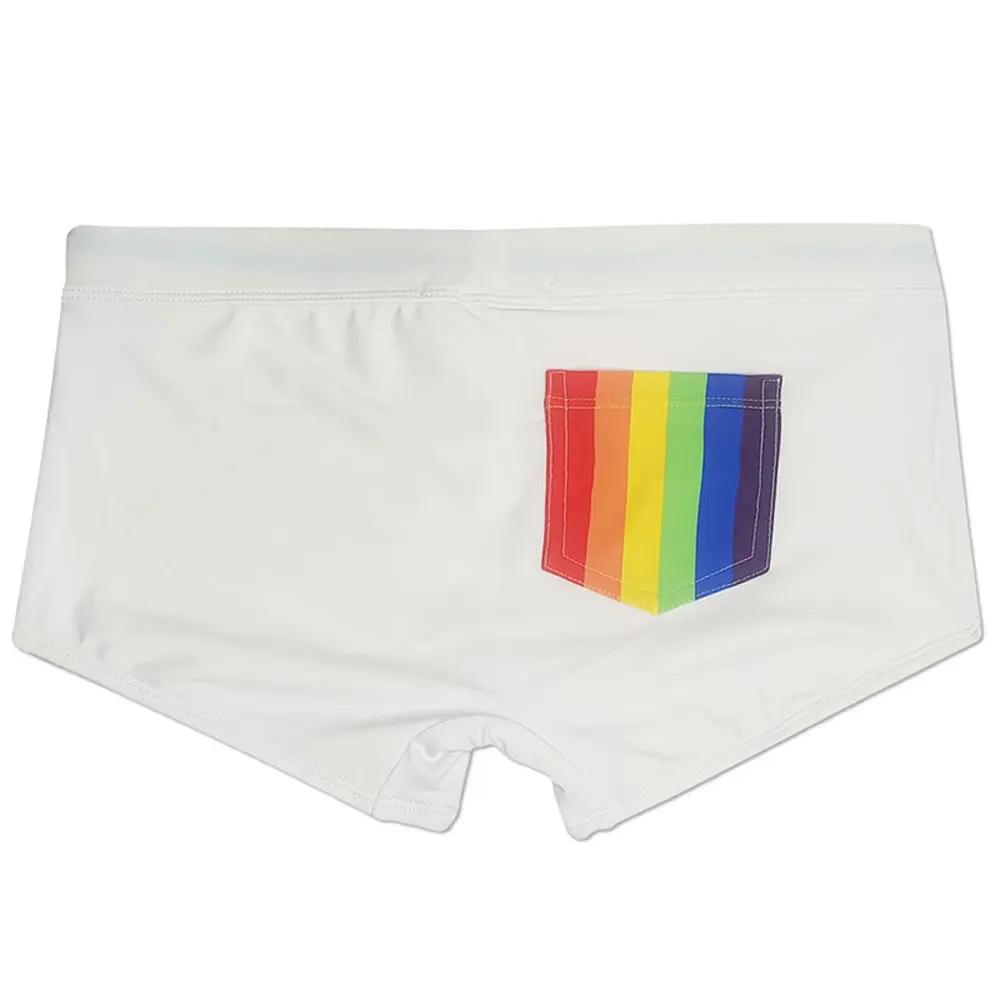 Slip Sexy maillot de bain serré Stretch arc-en-ciel maillot de bain hommes marque Surf été plage pan