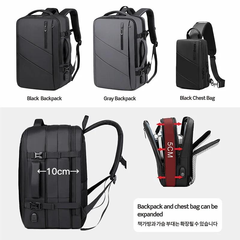 Sac à dos militaire suisse pour ordinateur portable, 17 pouces, multi-poches, extensible, étanche, U