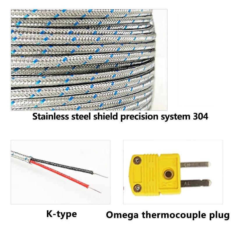 Fil de capteur pliable de Type K, Thermocouple blindé, 1mm//2mm/3mm-8mm de diamètre 100/200/300mm WR