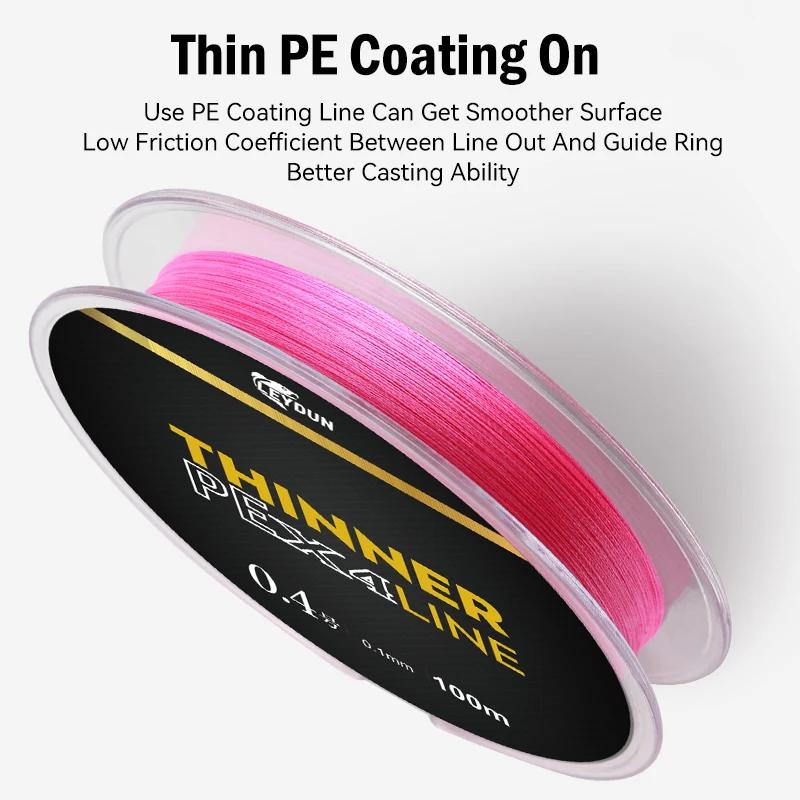 LEYDUN Micro mince lignes de pêche 100m 150m MT8 4 brins tressé PE japon Monofilament ligne de pêche