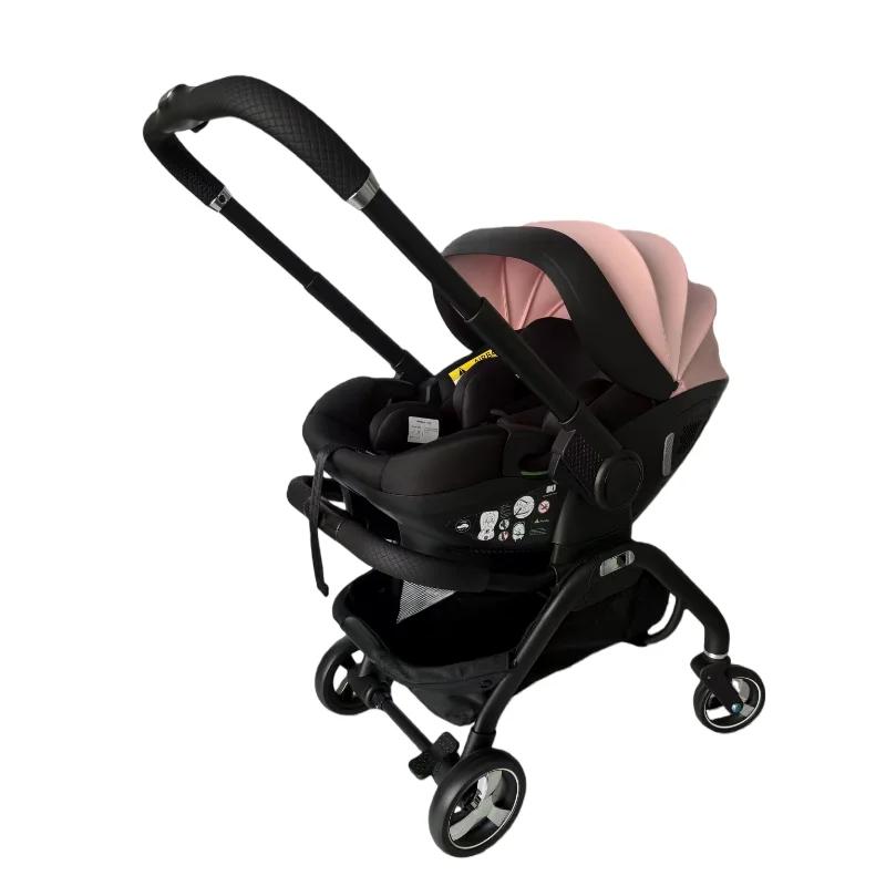 Poussette bébé rose 4-en-1 toute neuve. Poussette portable pour bébé, siège auto pour enfant, bercea