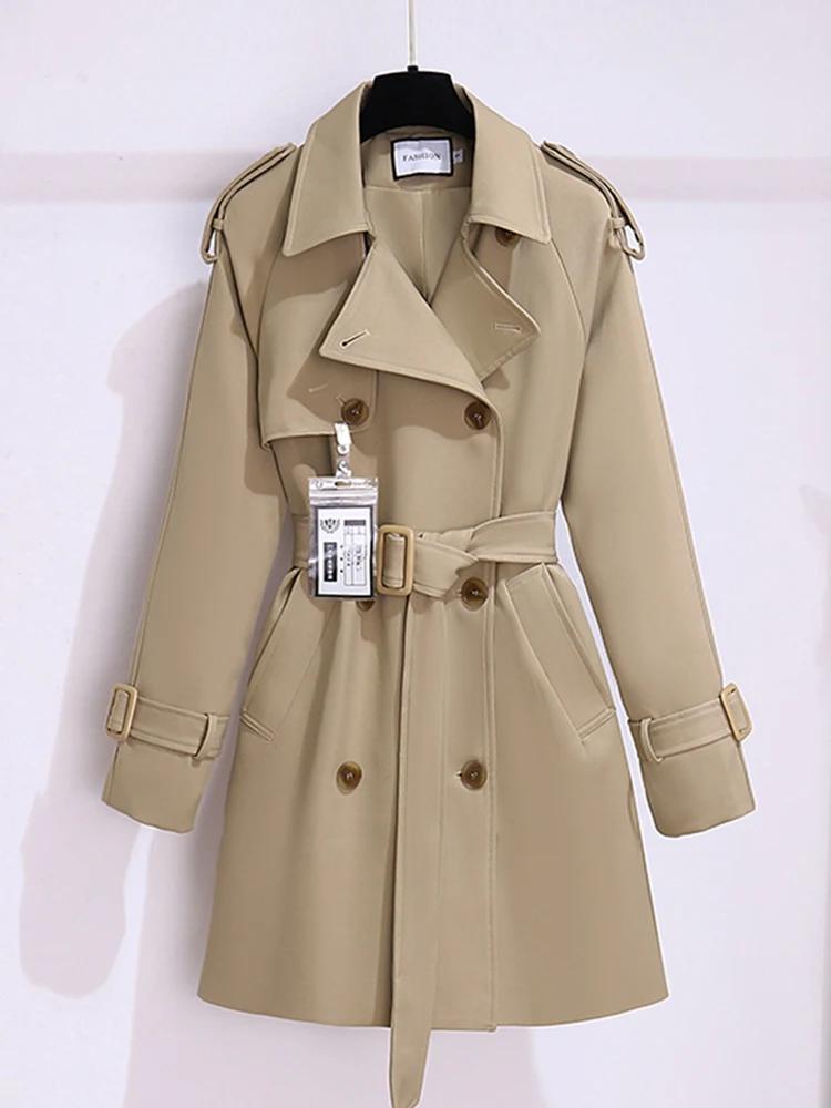 Coupe-vent de Style britannique pour femmes, Streetwear, Trench-coat à Double boutonnage, vestes kak
