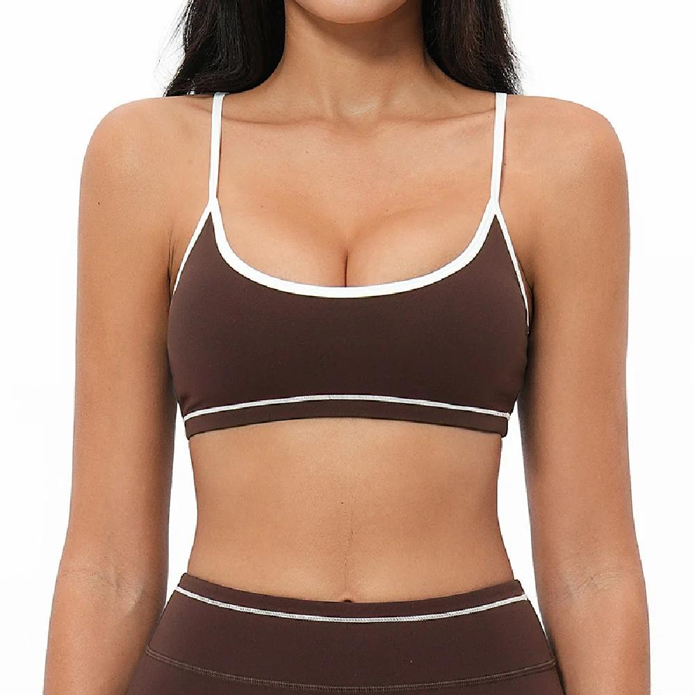 Soutien-gorge de yoga sexy bicolore pour femme, antichoc, à séchage rapide, pour le fitness et l'ent