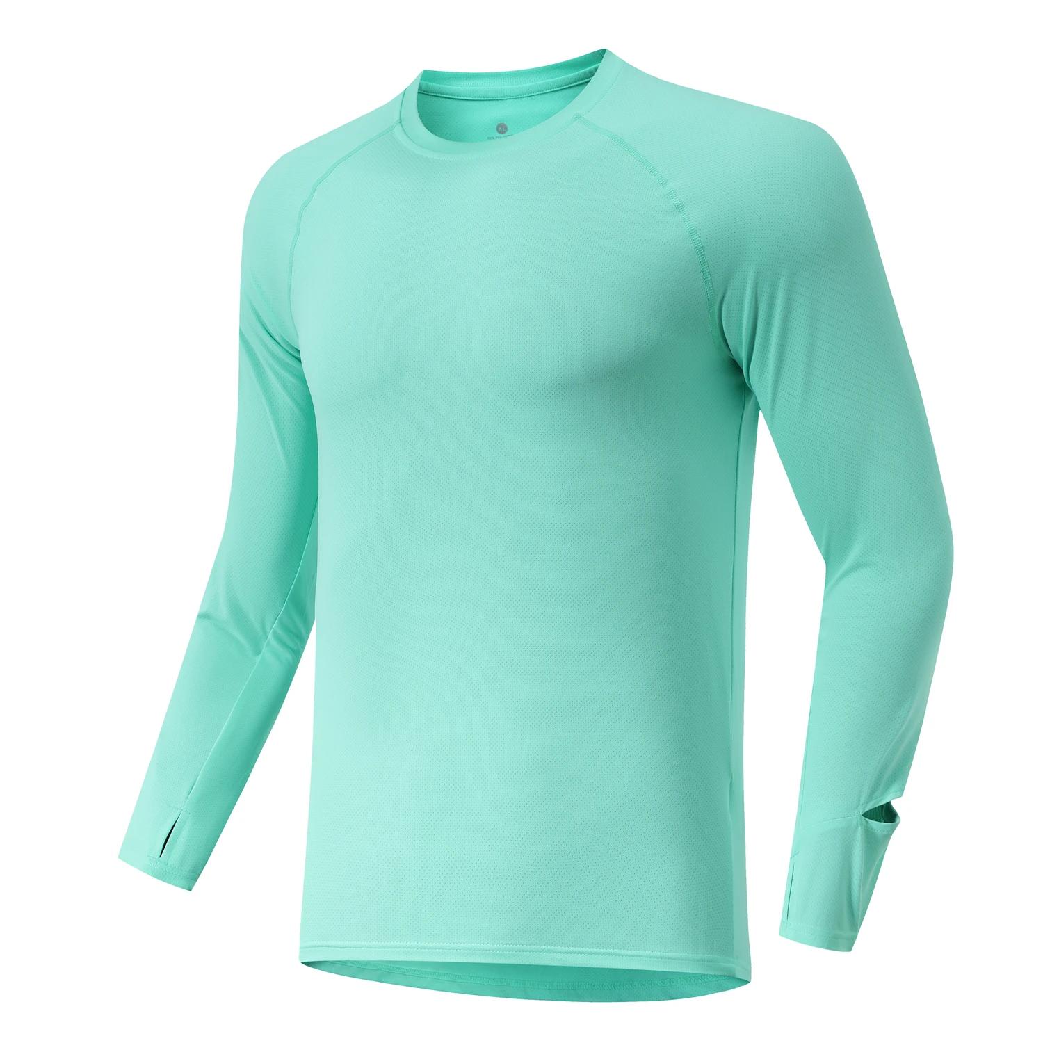 T-Shirt de course à manches longues pour hommes, haut d'entraînement Anti-UV, chemise d'entraînement
