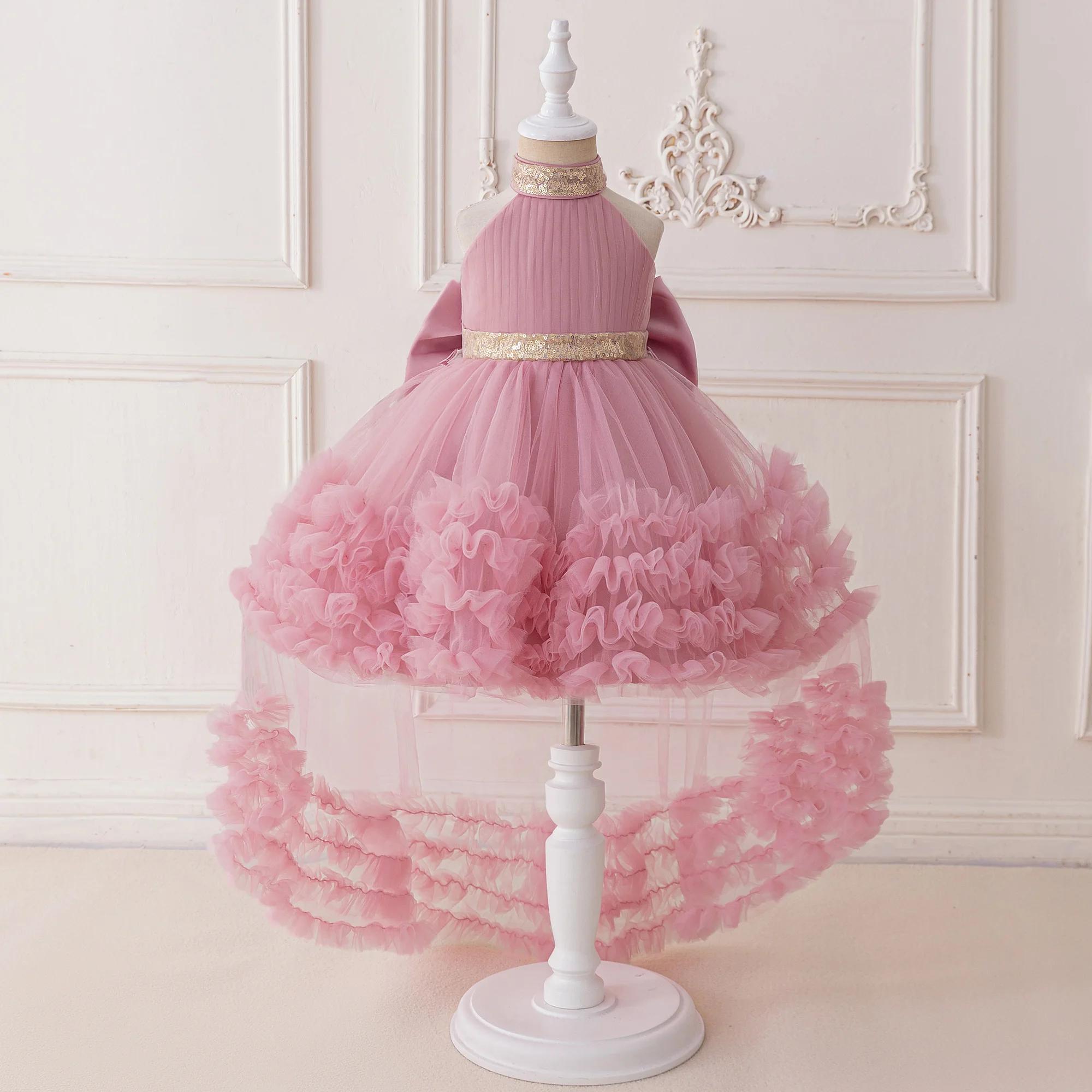 Robe de soirée élégante pour filles de 4 à 8 ans, à paillettes, pour mariage, anniversaire, princess