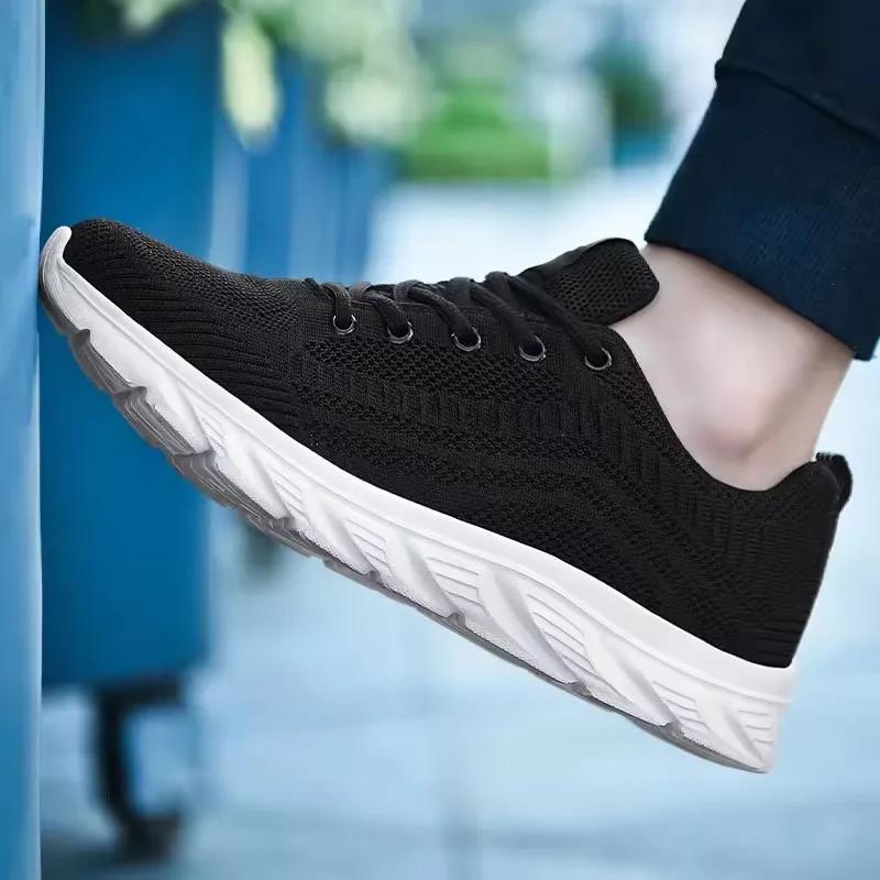 Chaussures sport homme maille respirante lacets baskets course jogging tennis marche taille 39-46