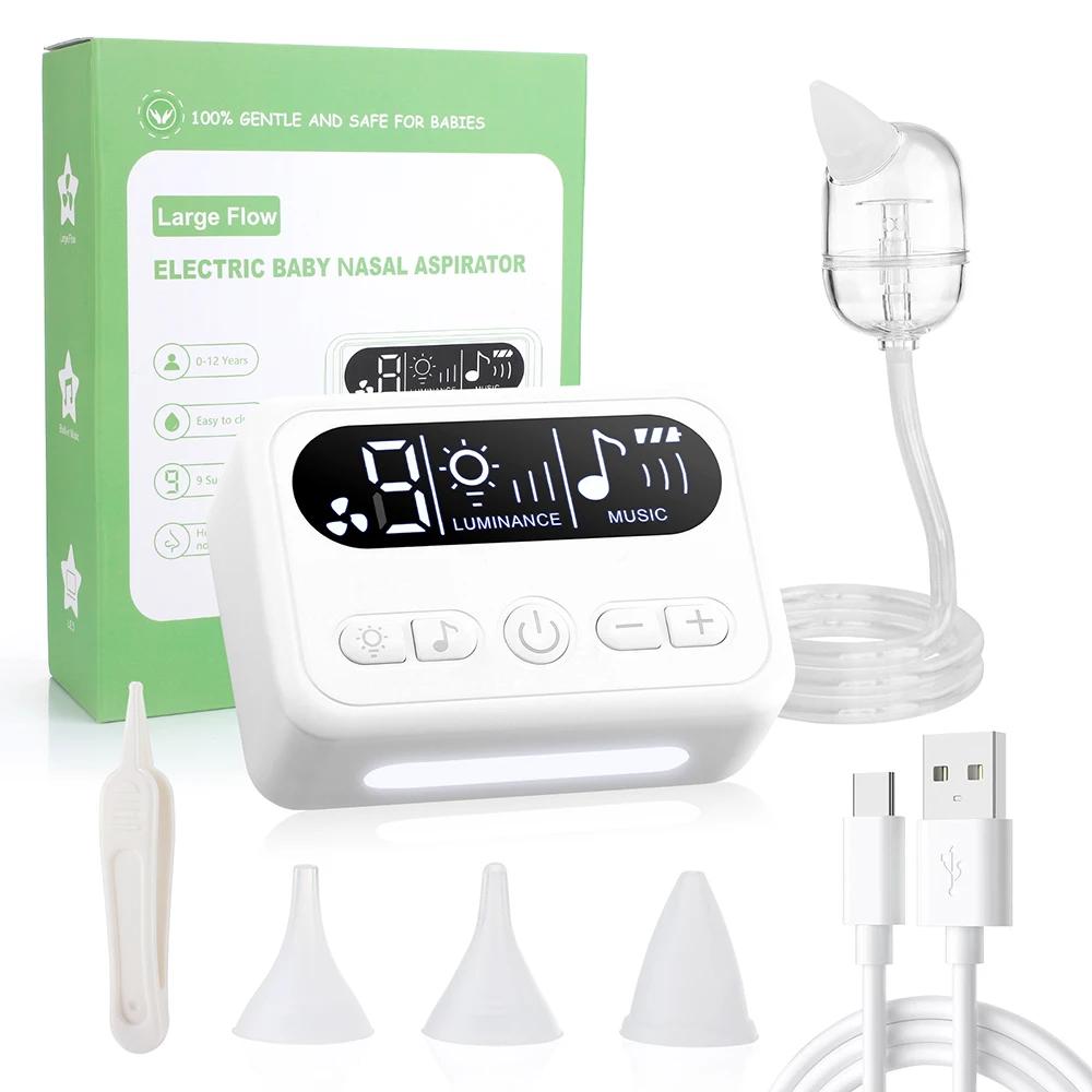 Aspirateur nasal électrique pour bébé avec musique intégrée et comptines, aspirateur de mucus rechar