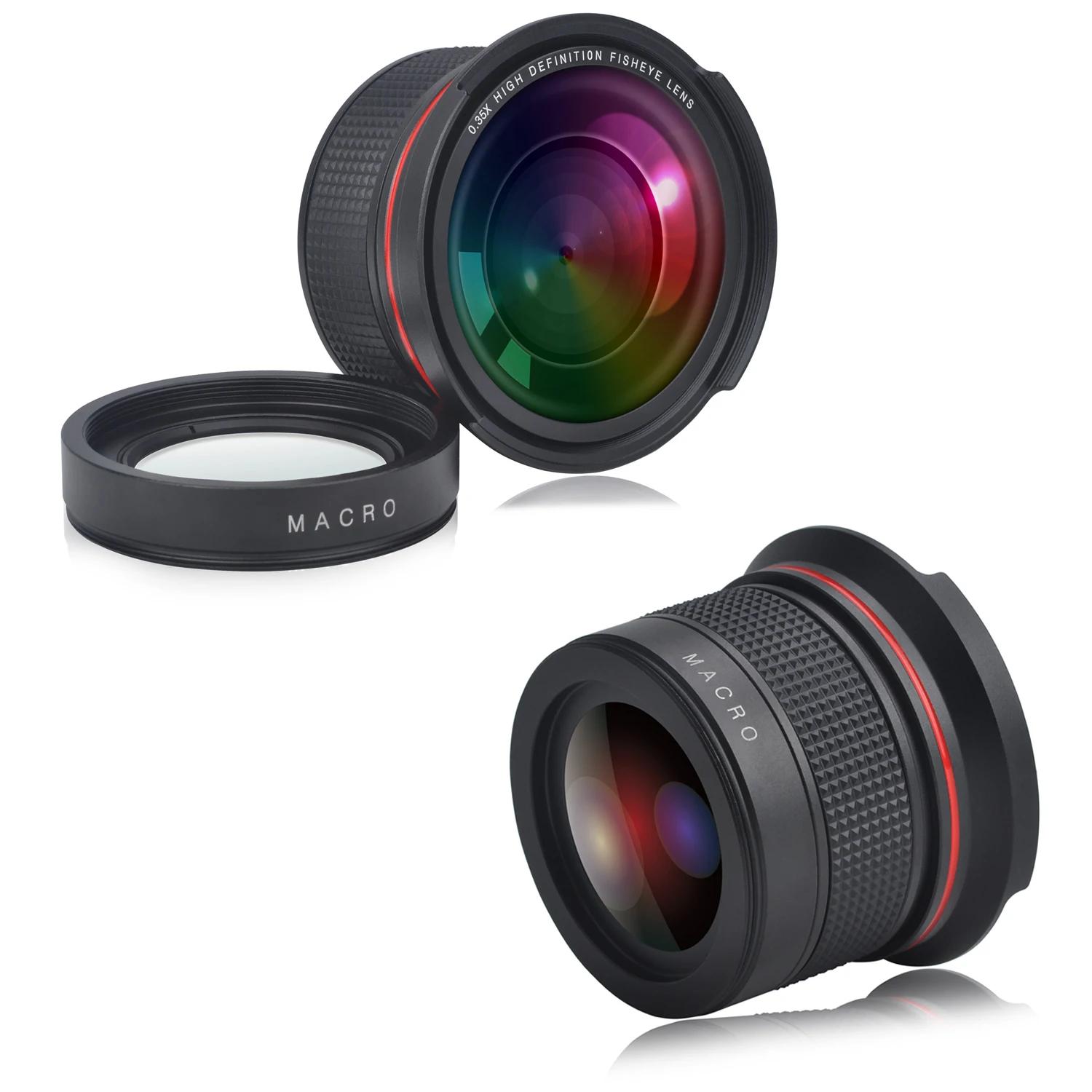 Hisewen 52MM 0.35x Fisheye Nikon objectif grand Angle pour Nikon D5200 D5100 D3500 D3400 D3300 D3200