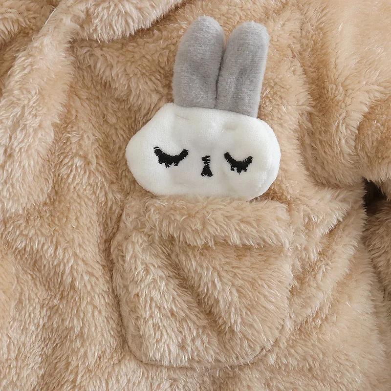 Vêtements d'escalade en peluche pour bébé de 0 à 2 ans, chauds et épais, en coton, avec chien et lap