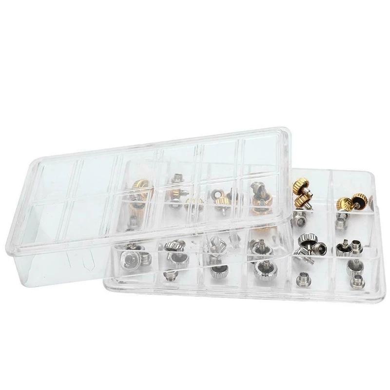 Couronnes de montre étanches, outils de réparation de remplacement assortis avec boîte, 48 pièces