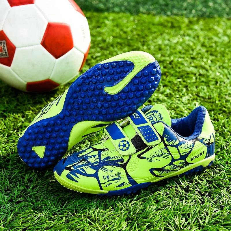 Bottes de football antidérapantes pour enfants avec crampons de gazon - Chaussures d'entraînement et futsal