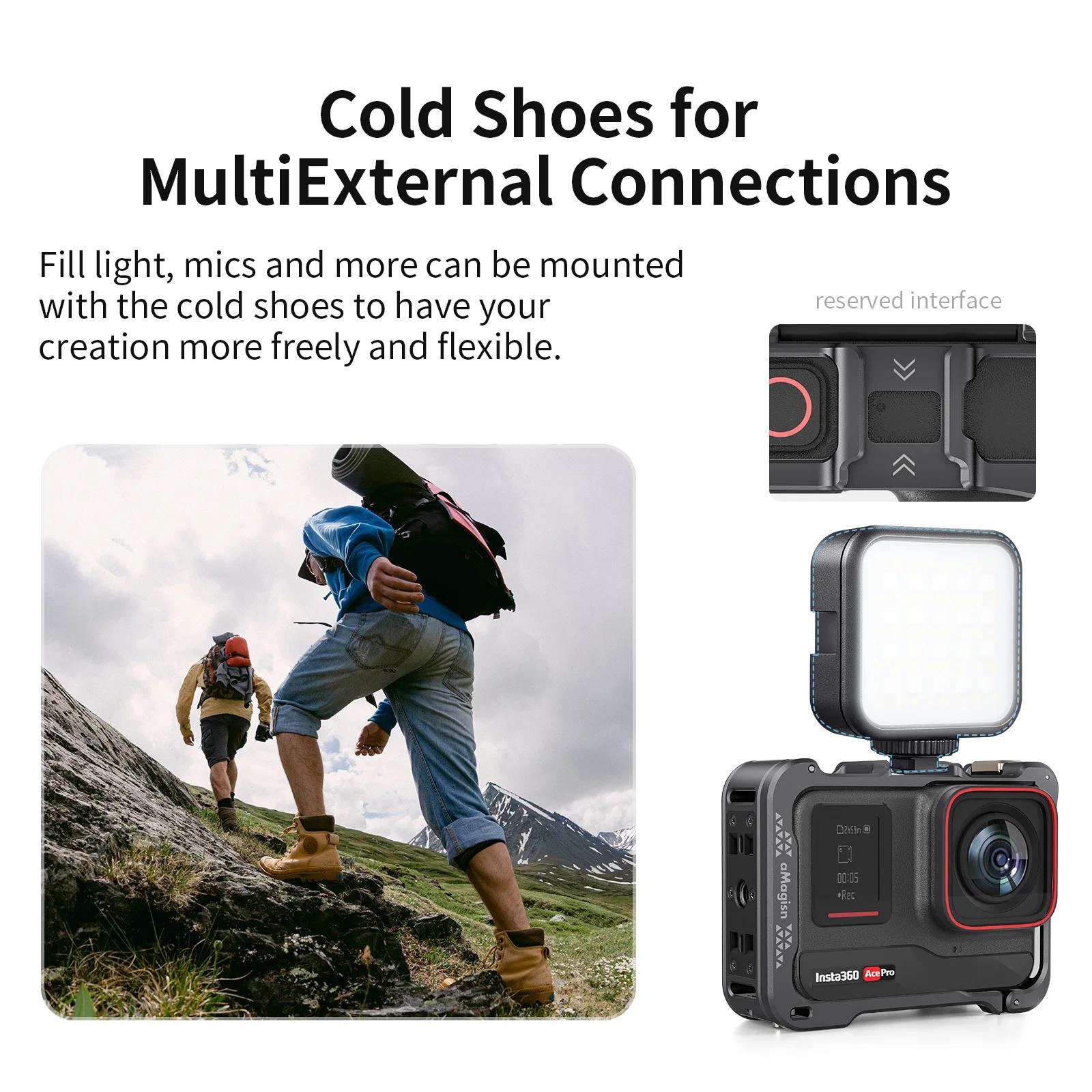 AMagisn-Étui de protection horizontal et vertical, cadre en métal à dégagement rapide, appareil phot