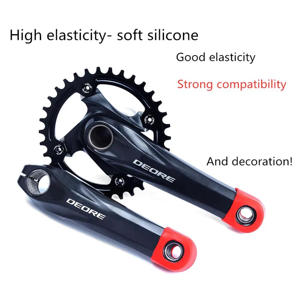 Risque 2 pièces Silicone vélo manivelle bras protecteur couverture montagne route vélo universel péd