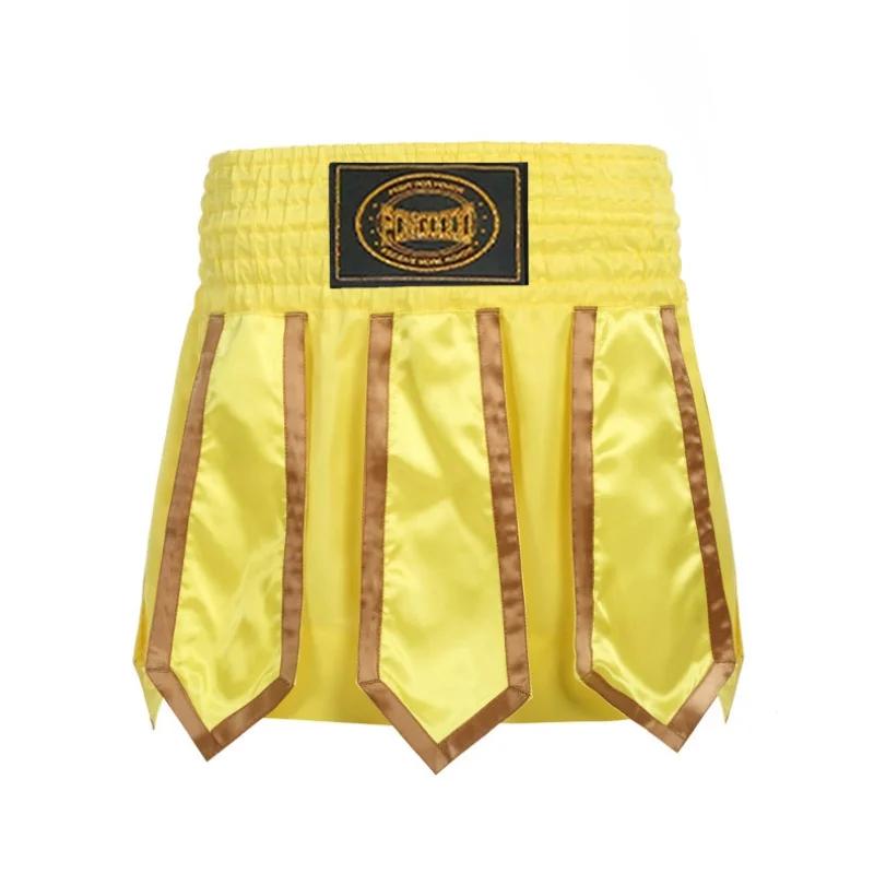 Shorts de combat Lotus avec motif ruban, pantalon de combat Sanda Muay Thai, pour entraînement de bo