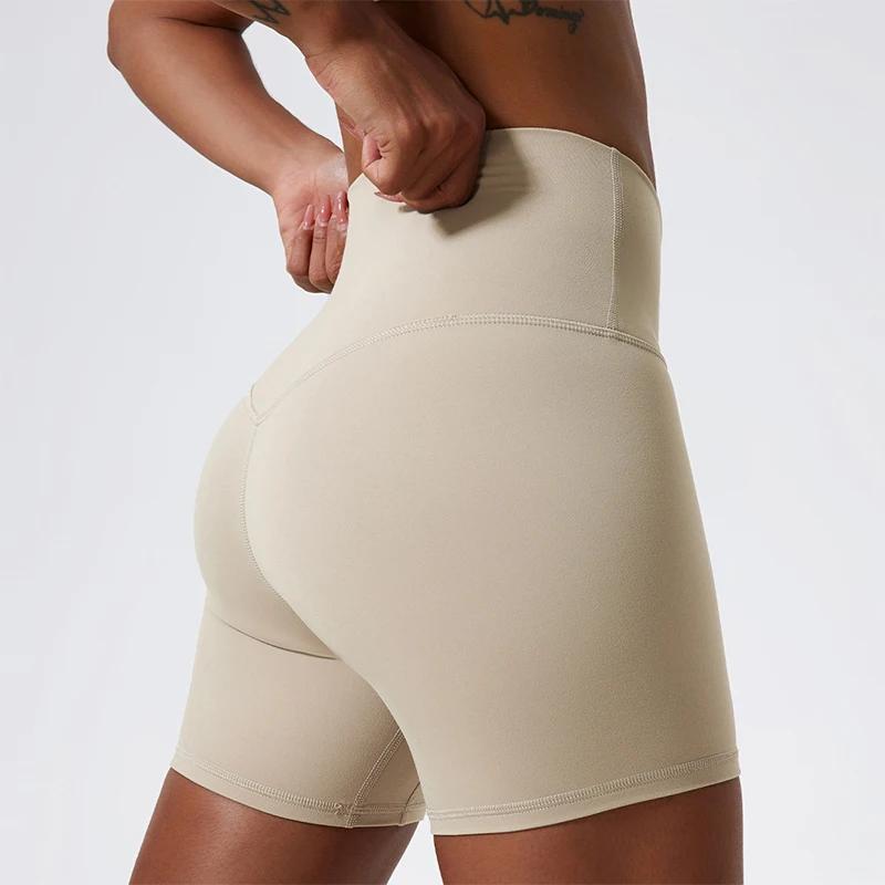 Nouveau short de sport d'été couleur unie à séchage rapide pour femme, short de cyclisme doux, short