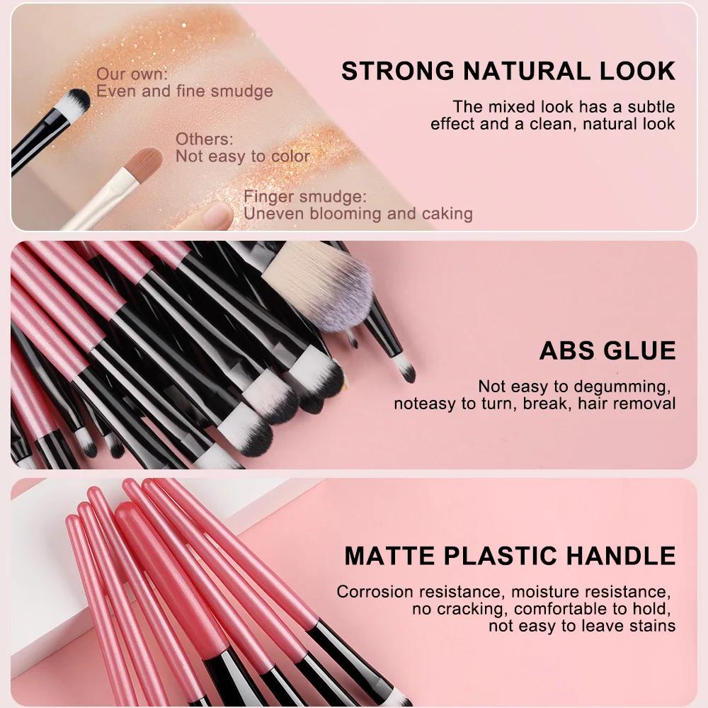 Ensemble de pinceaux de maquillage pour les yeux, 20 pièces, pinceau correcteur, cosmétique pour les